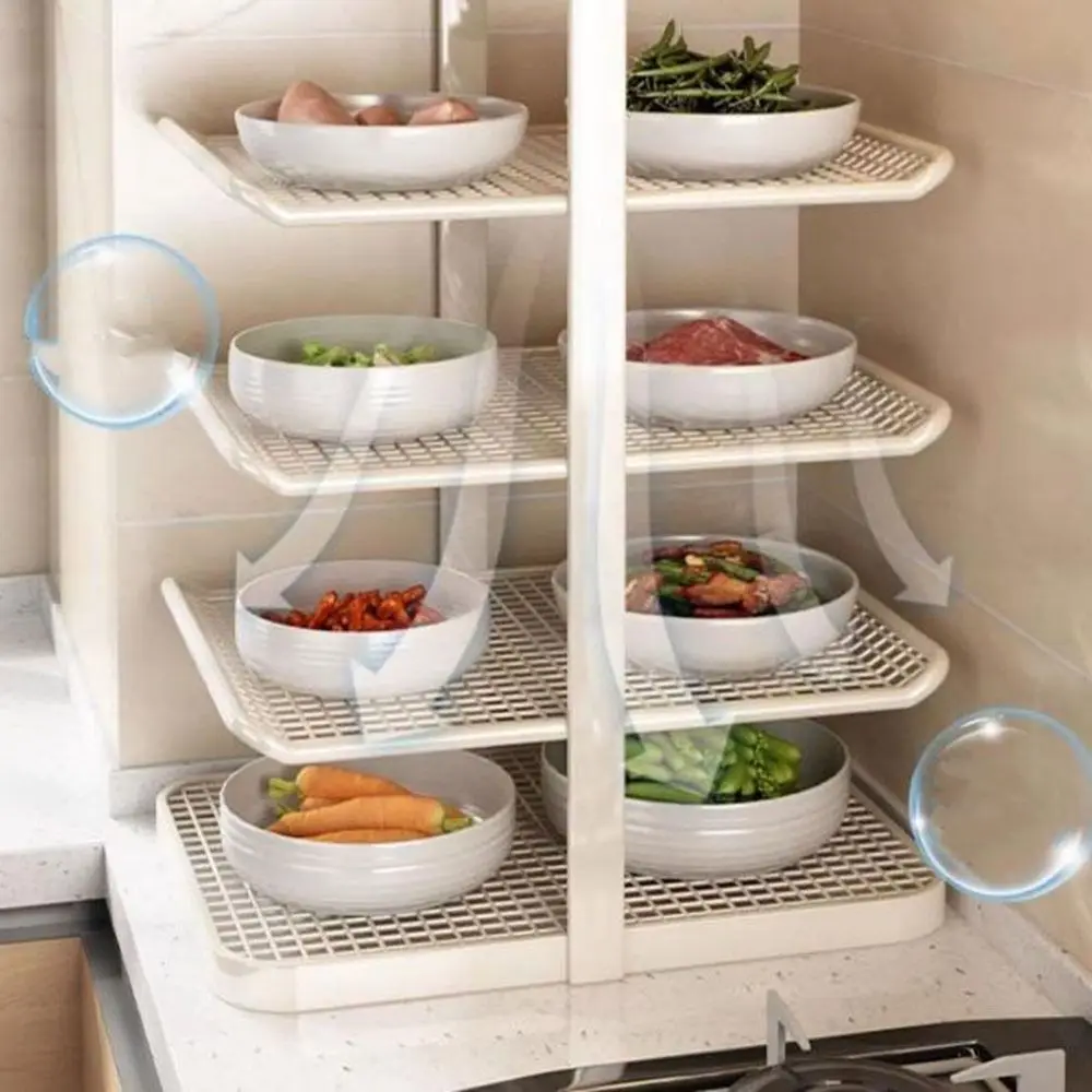 

Multifunctional 2/3/4 Layers Food Preparation Tray Large Capacity Matal Side Dish Rack Space Saving Vegetable Storage Tray Shoes