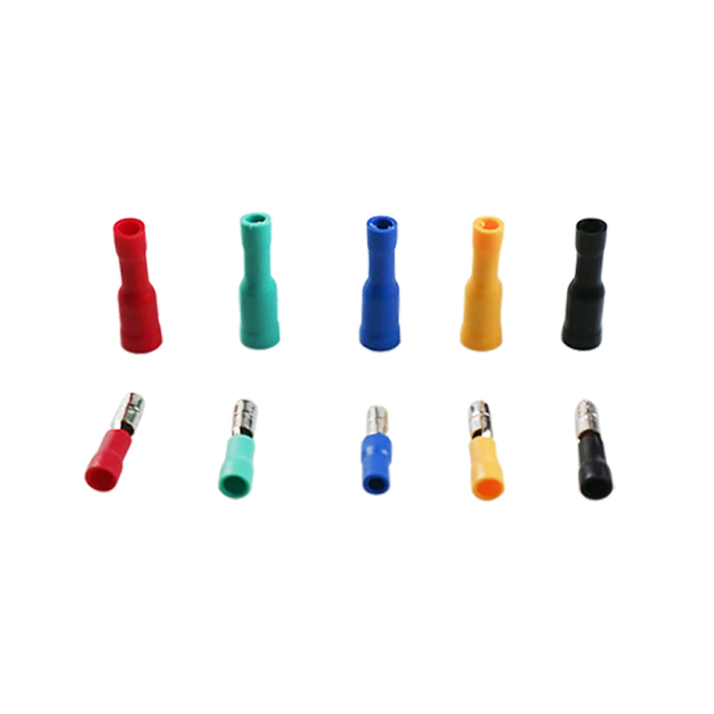 DIANQI 100pcs 50 pairs Bullet Shaped Female Male Insulating Joint Wire Connector Electrical Crimp Terminal MPD FRD 5 colors