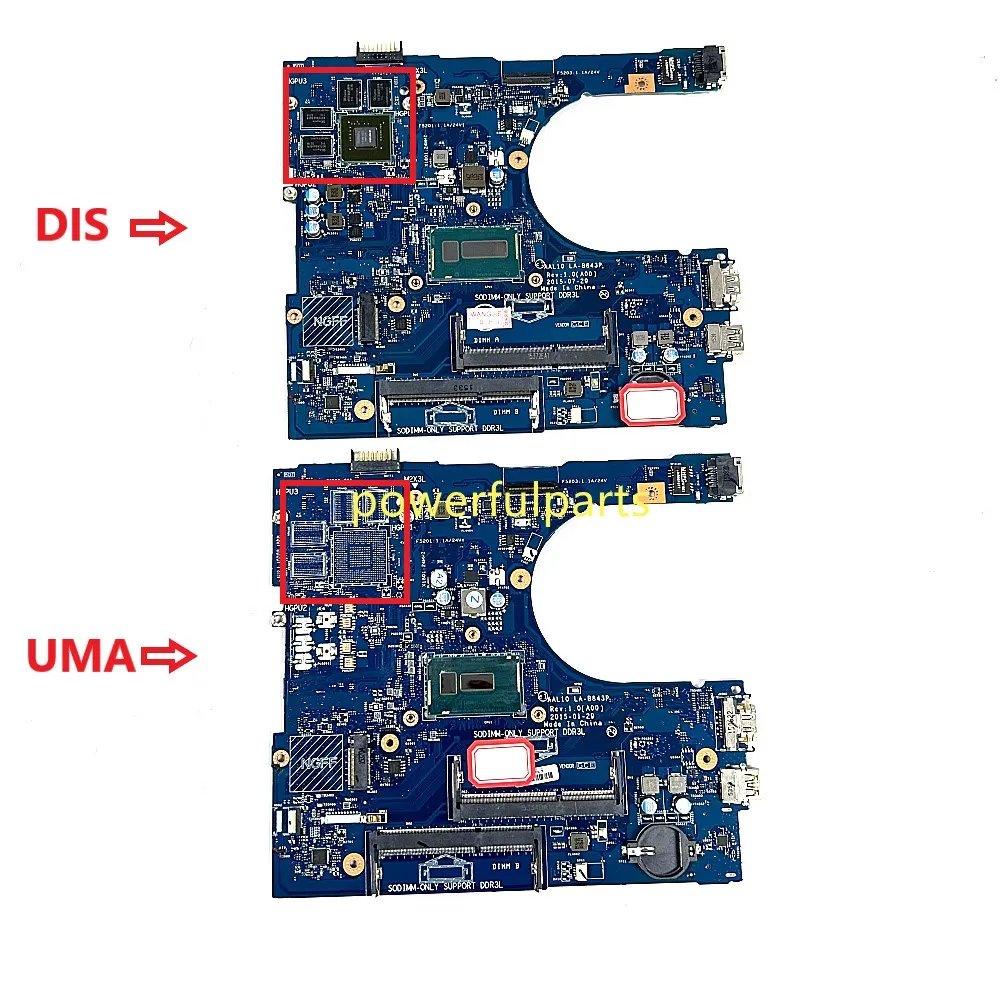 

For Dell Inspiron 3458 3558 5458 5558 5758 Motherboard AAL10 LA-B843P 0149M4 0H3T7K 0V2X3C 0NRNP9 0FRV68 i3 i5 i7 Working Ok