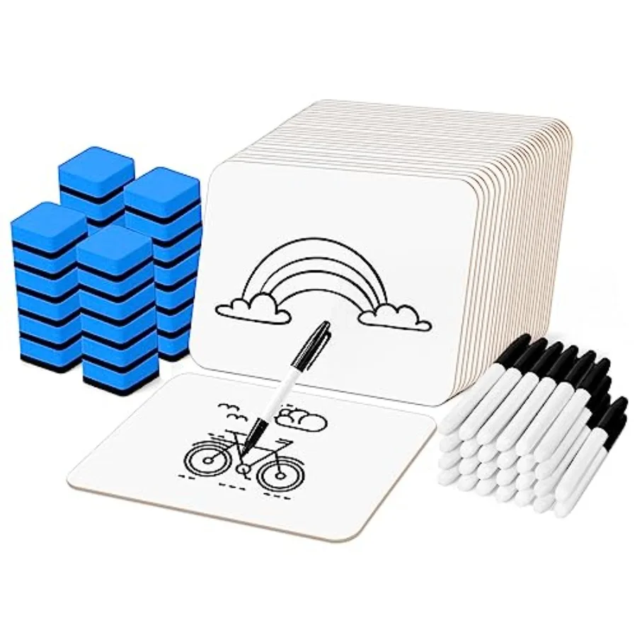 Dry Erase LapBoards Double Sided 12.5 x 9 Inch Whiteboards with Erasers and Markers Dry Erase Boards for Students Classroom Tea