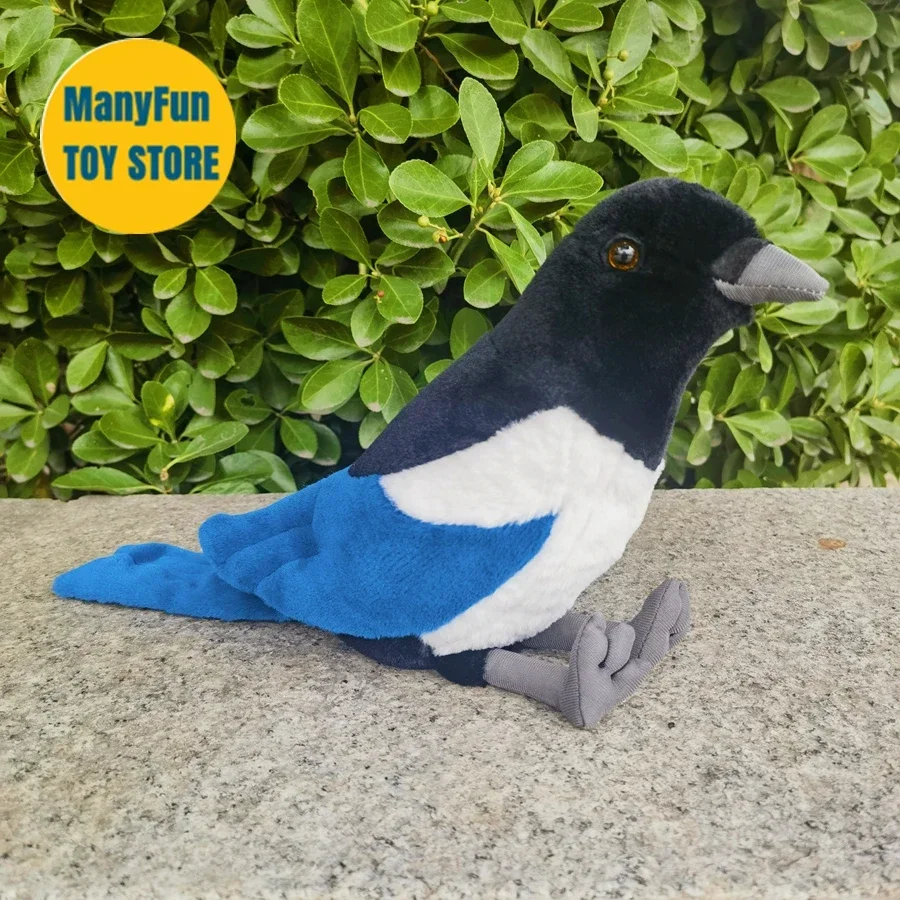 Peluche de Alta Fidelidad de Magpie, Adorable Peluche de Pájaro Pica Pica, Juguetes de Peluche de Animales Realistas, Muñeco de Peluche Kawaii, Regalos para Niños