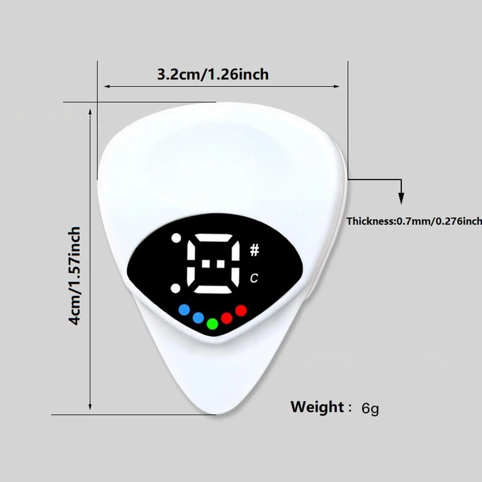 LED Display Guitar Tuner High Precision Color Indicator Pick for Guitar Bass Violin Ukulele Tuning