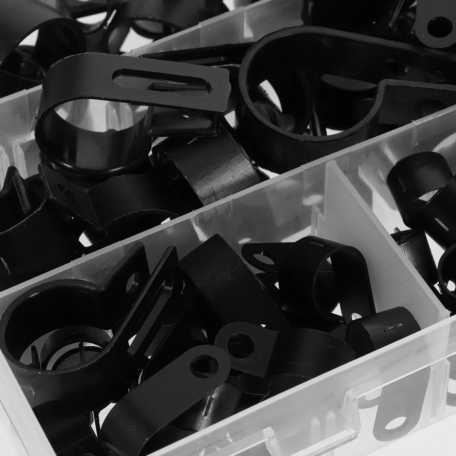

200 Pcs Black Plastic Clip Wire Holders for Cords Cable Clamp Fix Clips Clamps Nylon Electrical Fastener Assortment Small