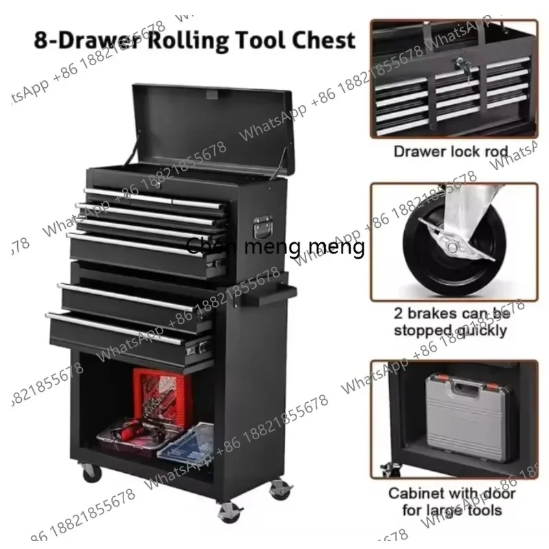 

New arrive 8 Drawer Rolling Tool Chest Heavy Duty Metal Cabinet With Lockable Wheels For Garage Workshop And Auto Repair