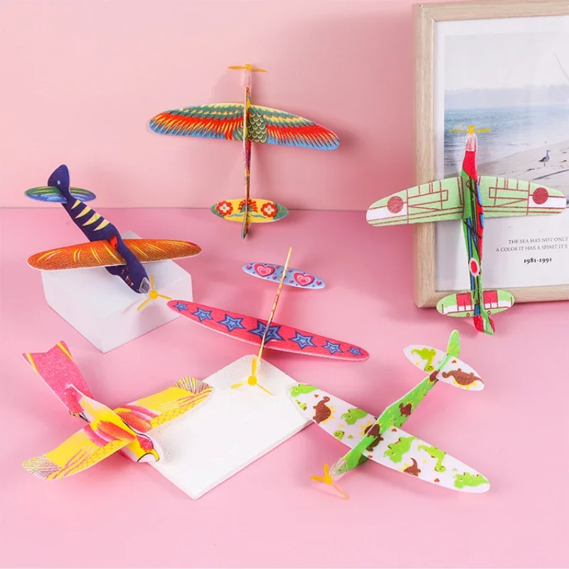 Mini Aircraft Toy Children DIY Hand Throw Flying Glider Plane Foam Airplane Model Party Game Kindergarten Small Toys for Kids