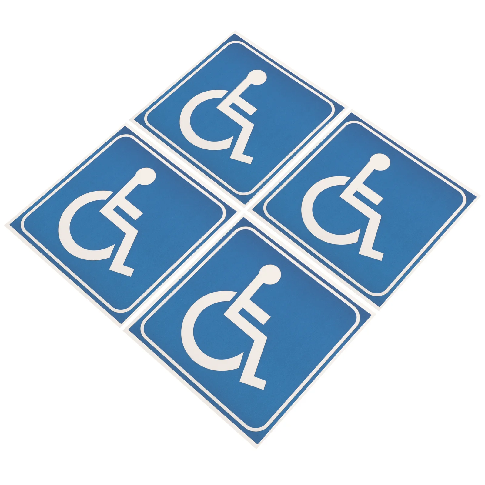 

4 Sheets Disability Handicap Sign Waterproof Stickers Adhesive Disabled Wheelchair Decals for Car Window Self Symbol The