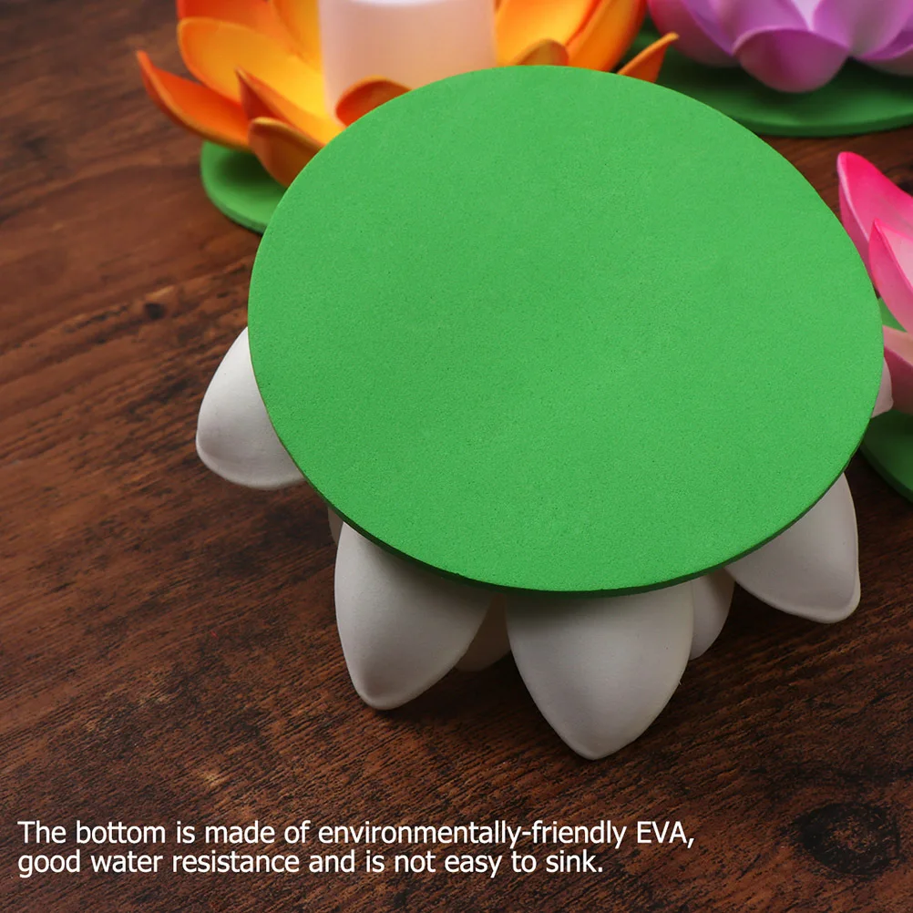 

7Pcs LED Lotus 11.5cm Artificial Water Lily Flower Pool Decoration for Party Festival