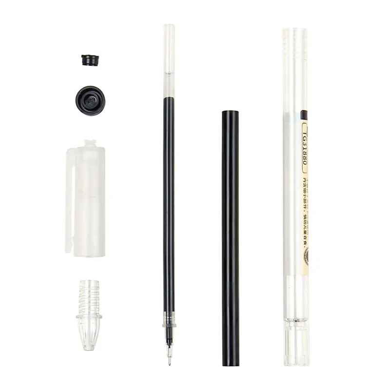 50+2Pcs/Set 0.35mm Red/Black/Blue Ink Gel Pens Set Refills Rod Gel Pen For School Office Stationery Student Writing Supplies