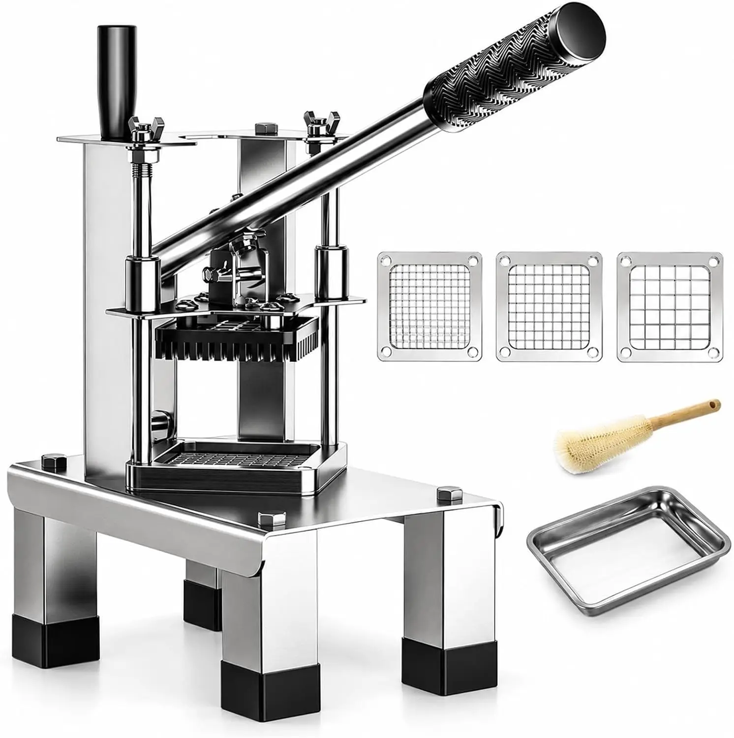 Manual French Fry Cutter, Stainless Steel Potato & Vegetable Strip Cutter
