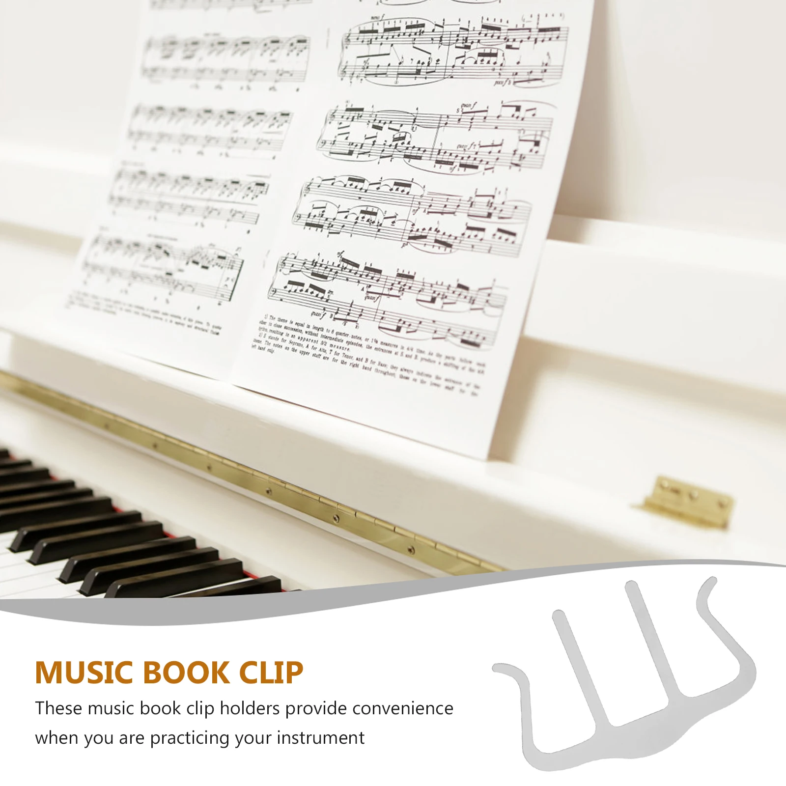 مشبك ورقة موسيقى البيانو، حامل صفحة الموسيقى المعدنية، حجم صغير لتثبيت الكتب، استخدام مريح، وقت خدمة طويل، رائع