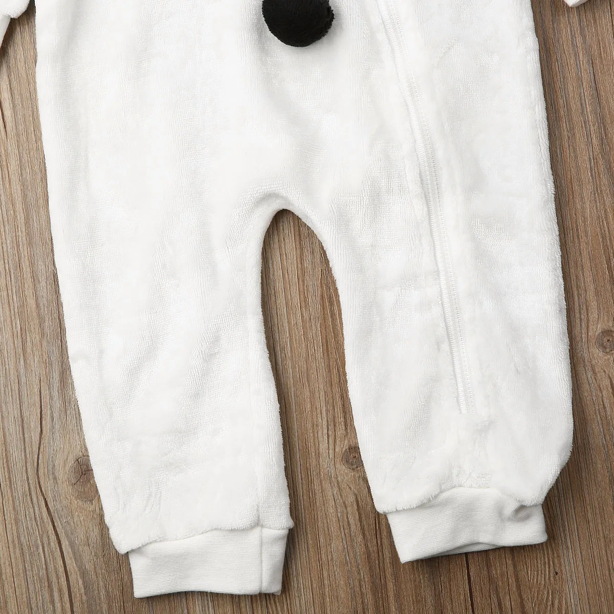 Toddler Baby Boy Girl Christmas Snowman Fleece Romper Winter Long Sleeve Zipper Hooded Jumpsuit Costume Xmas Clothes