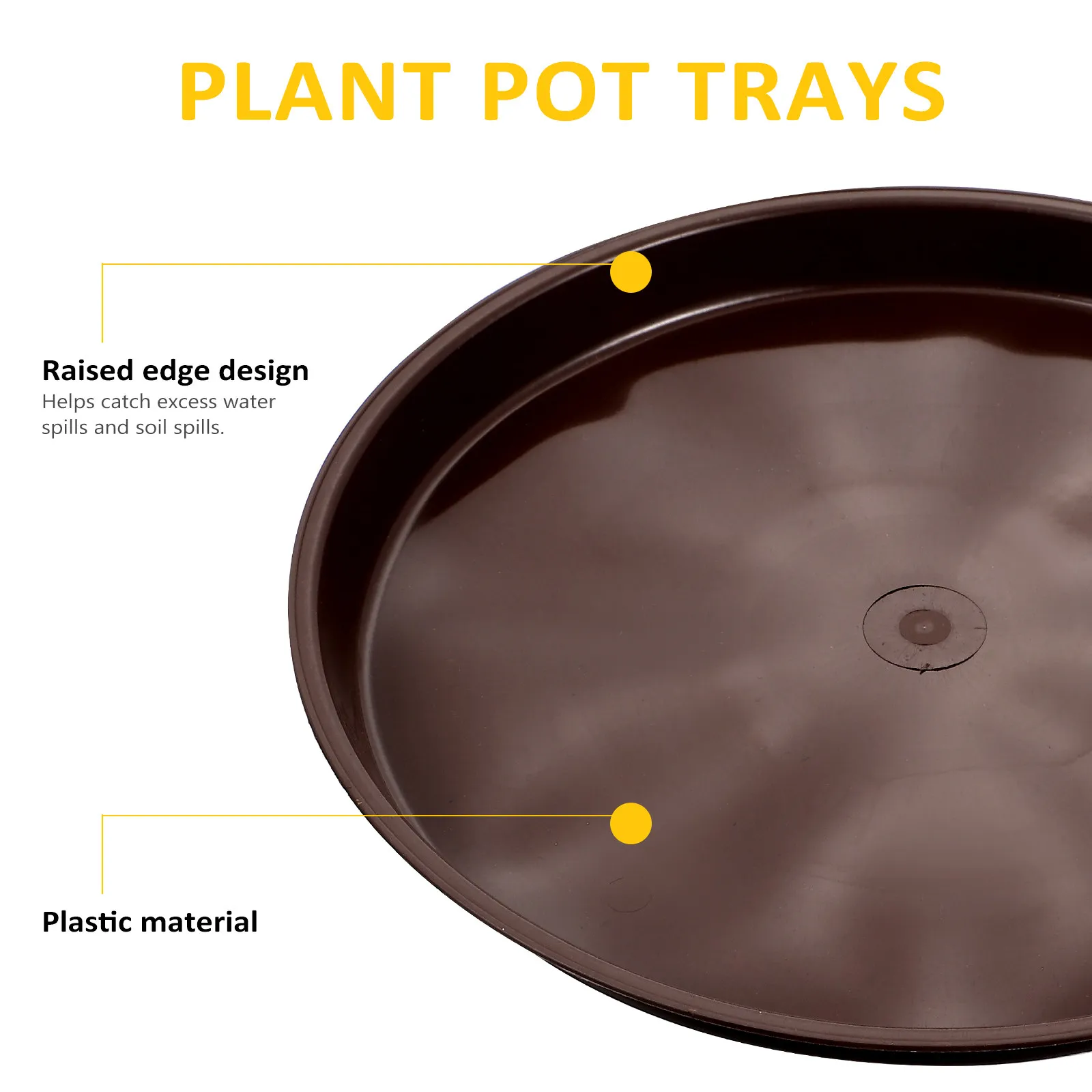 5 pcs Plant Pot Trays Round Plastic Saucers Indoor Outdoor Reusable Garden Home Decorative Plates Water Soil Spill Proof