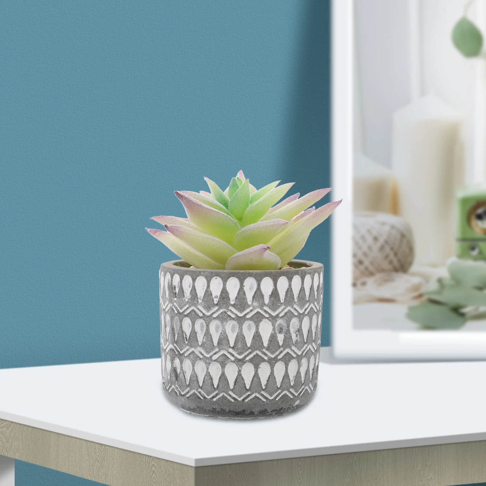 

3Pcs Artificial Succulent Plants Realistic Green Lightweight Desktop Plant Decor Imitated Succulents Imitated Succulents