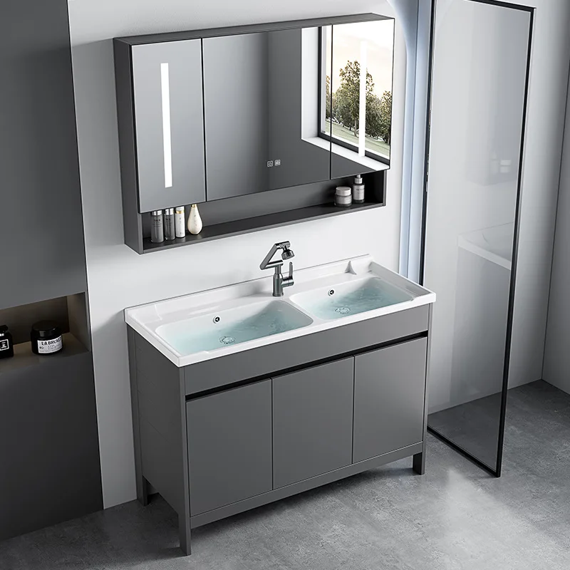 

bathroom cabinet Combination bathroom Ceramic integrated double basin Deepening face washstand Customizable