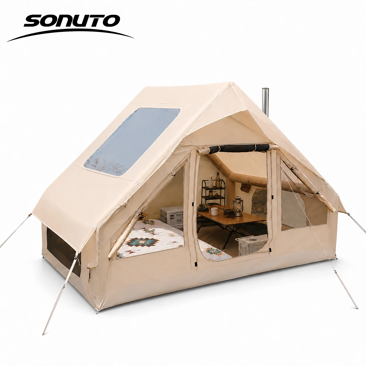 Outdoor Camping And Glamping - SONUTO 6,3 m² aufblasbares Campingzelt mit
