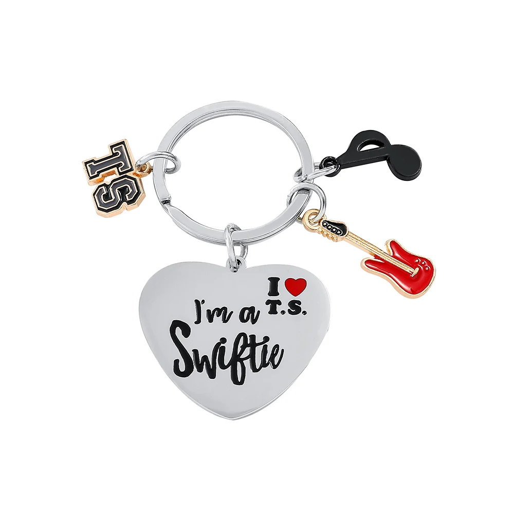 

Star Singer Pendant Keychain Taylor Keyrings Fans Collect Stainless Heart Pendant Keyring Holder Men Women Bag Accessories