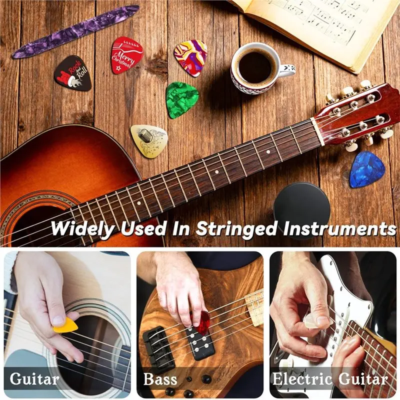 B48B-Gitar Pick Advent Calendar 24 يومًا مع وظيفة العد وملحقات إضافية متضمنة العد التنازلي #4