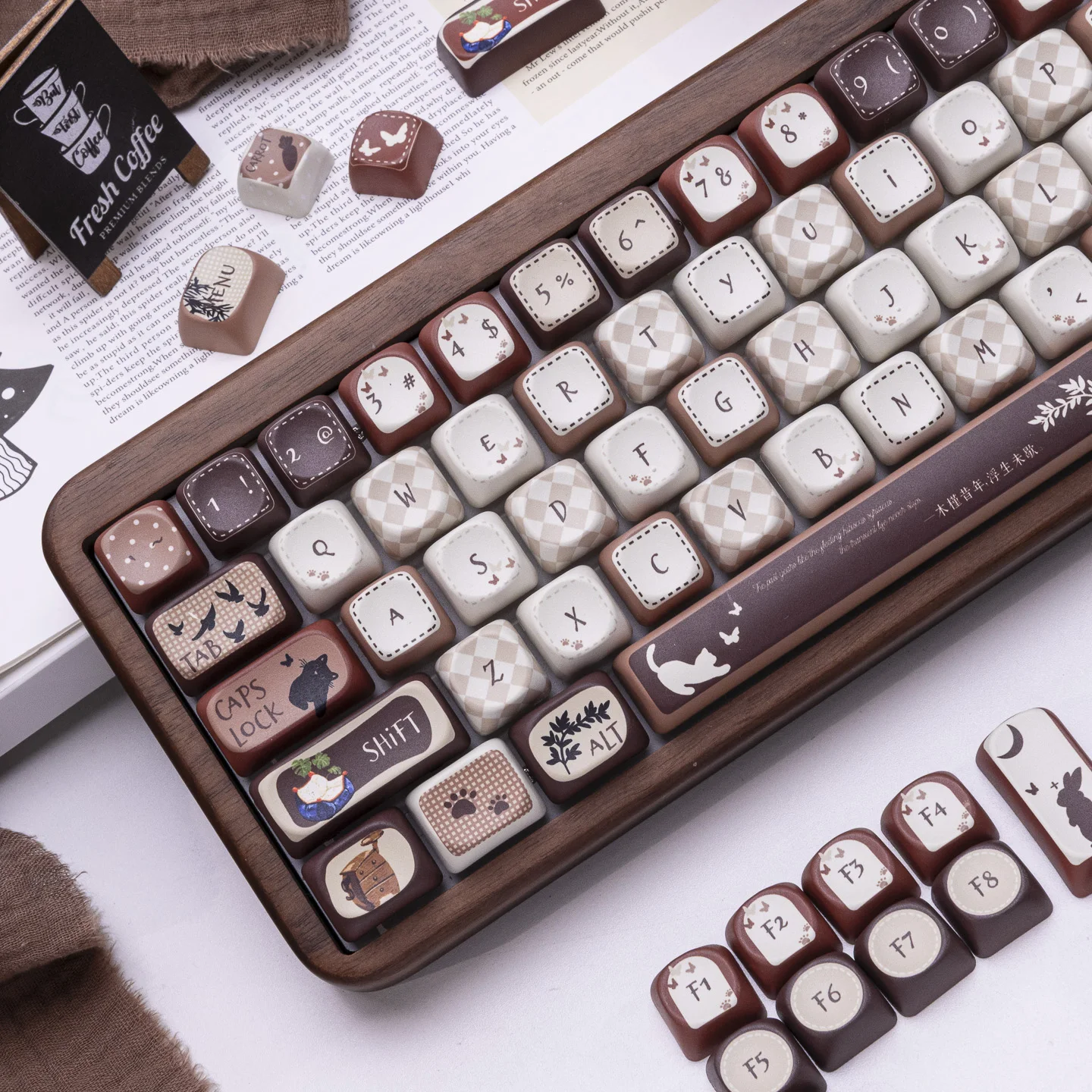 Gaming Keyboard That Is Quiet - 130キー MOAプロファイル キュートで快適な静寂の空間 キーキャップ 5面染色PBTキーキャップ MXスイッチ用