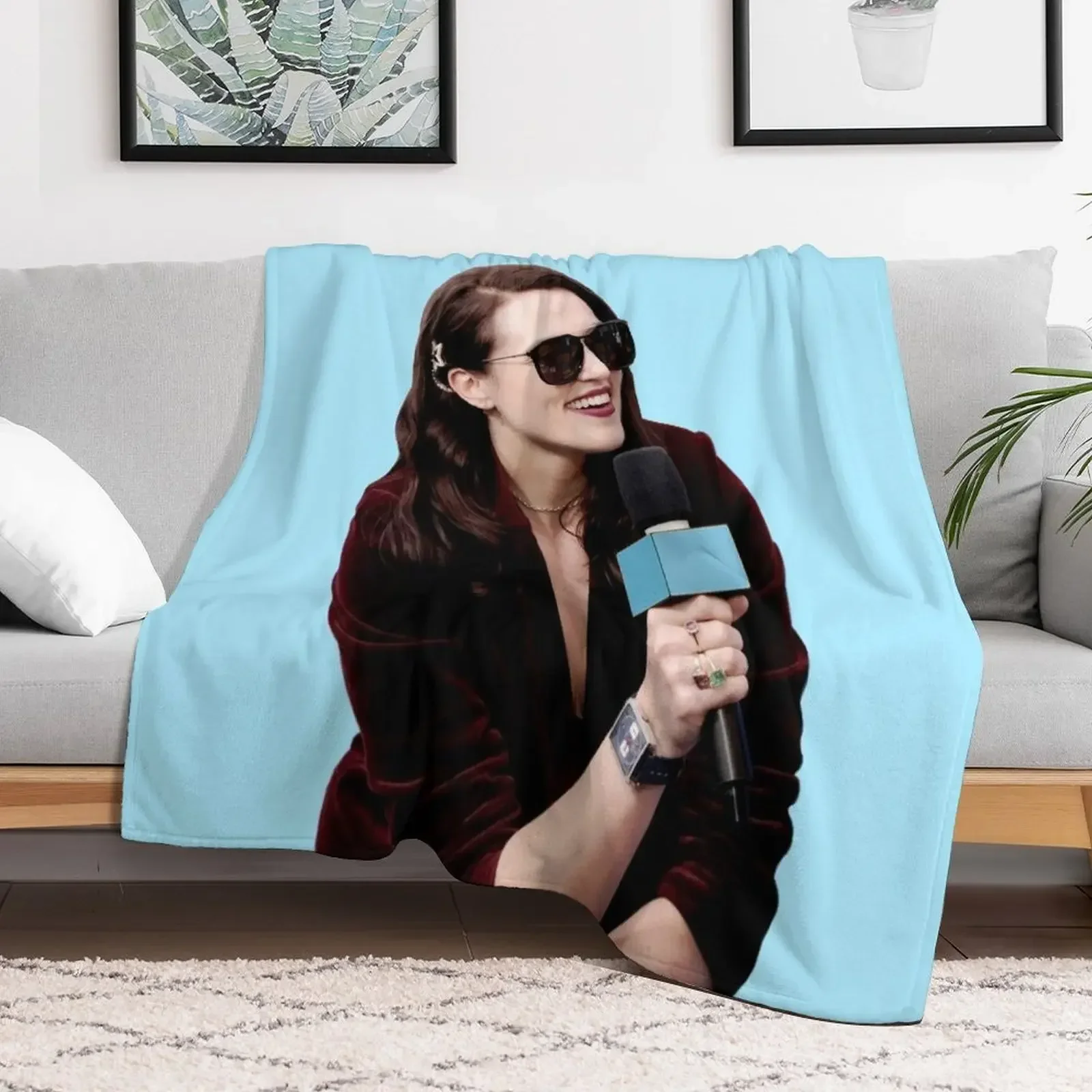 

Katie McGrath Throw Blanket Sofa Heavy Flannel Fabric Blankets Soft Plush Plaid Polar Bed Fashionable Blankets