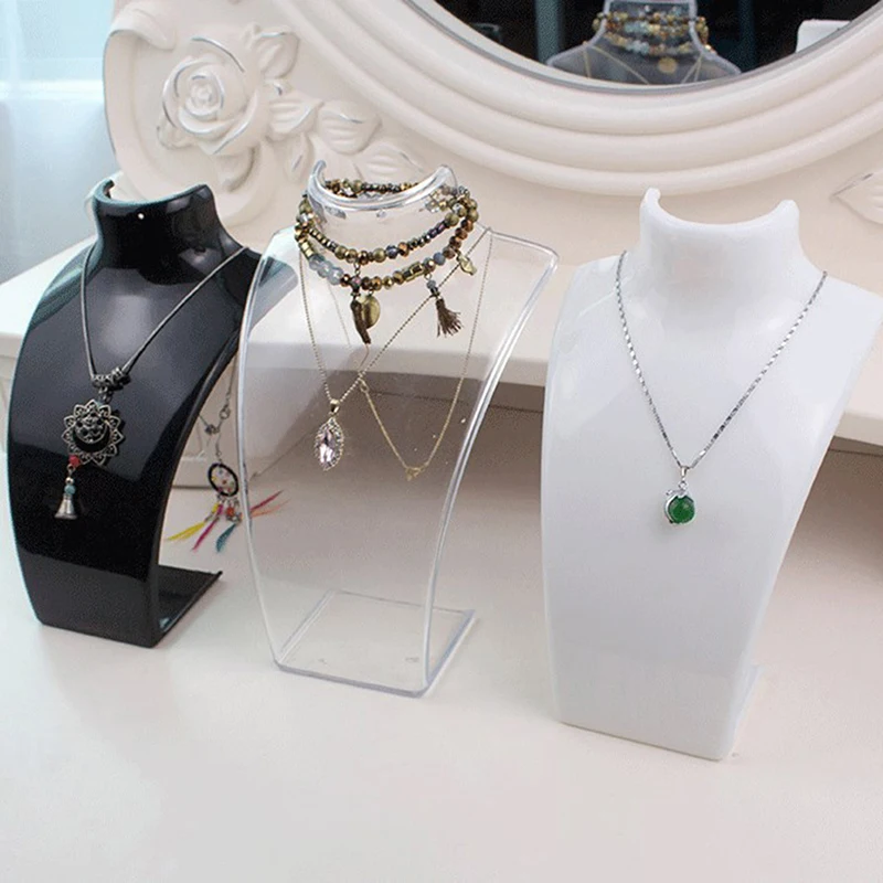 1pc Mannequin Bust Jewelry Display Rack Necklace Display Holder Jewelry Organizer For Ear Stud/Earrings Stand Necklace Chain