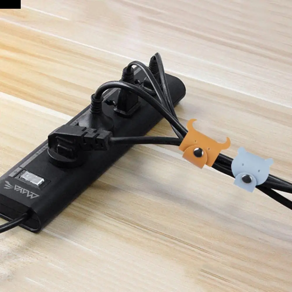 

Earphone Cord Organizer Cute Animal Leather Cable Winder Cable Protector Clip Anti Loss Cartoon Bear/cattle