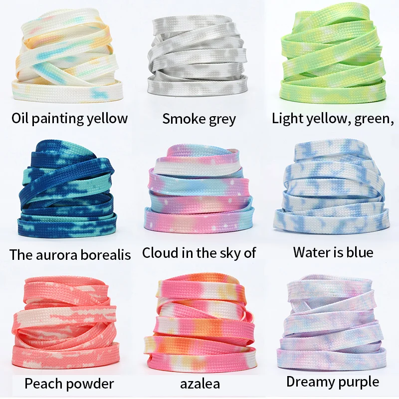 

New Tie-dye Non-fading Shoe Laces Casual Shoes Shoelaces for Sneakers Shoe Lace Unisex Flat Boot Laces 120/140/160CM Shoestrings