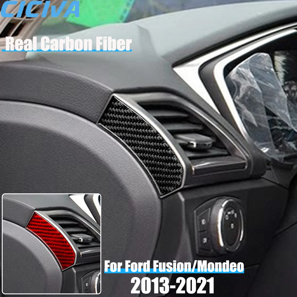 

Real Carbon Fiber Car Accessories Dashboard Side Decorative Trim Cover Soft Sticker For Ford Fusion/Mondeo 4th Gen 2013-2021