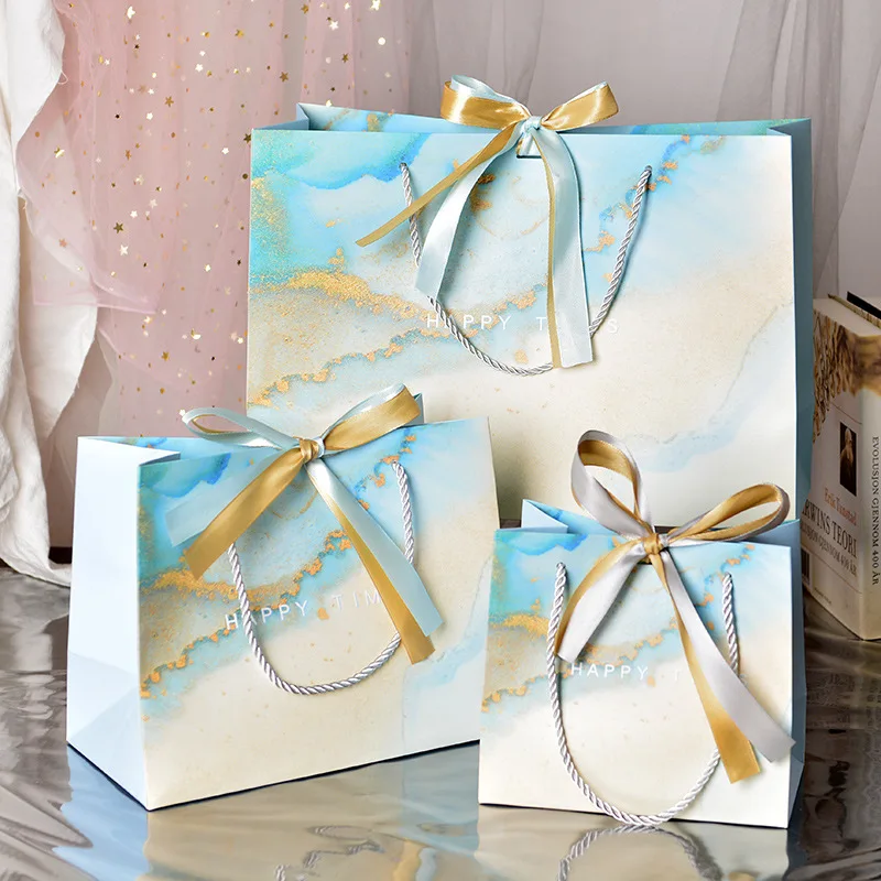 Gradual Change Gift Simple Packaging Finished Paper Bag Silk