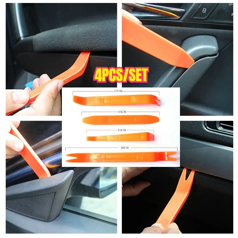 4PCS/Set Car Hand Tool Auto Door Clip Panel Audio Video Dashboard Plastic Removal Kit Set Installer Prying Tool