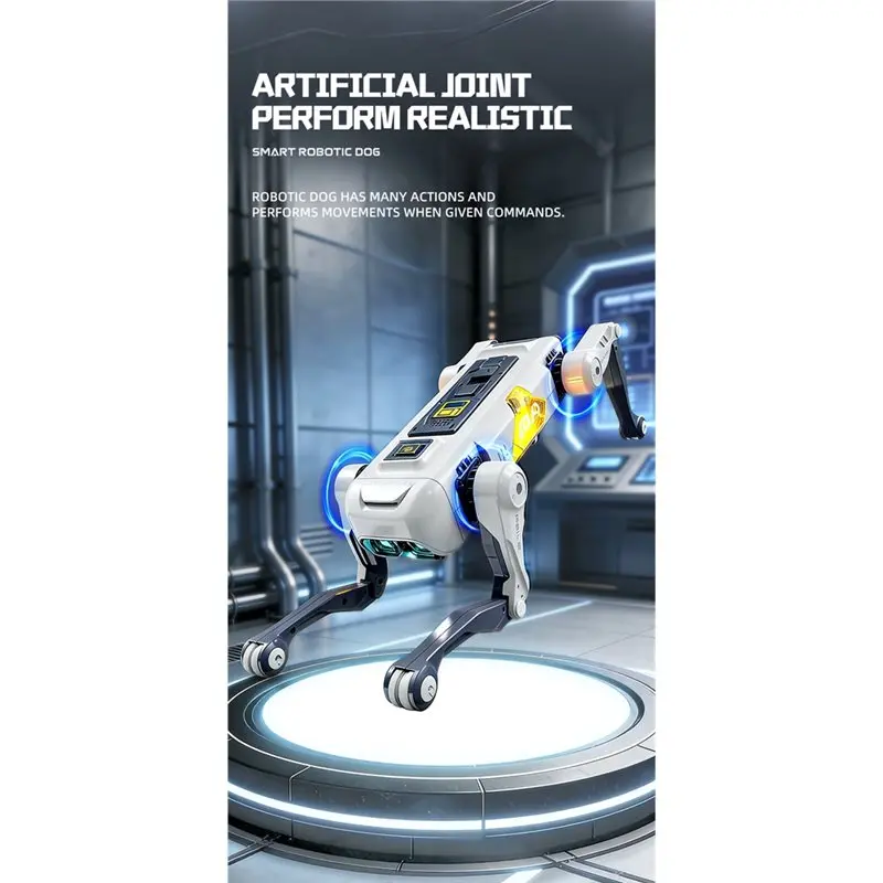 ABXE-Children Electric APP Controlled AI Intelligent Remote Control Machine Dog Voice Recognition RC Robot Biomimetic Gift