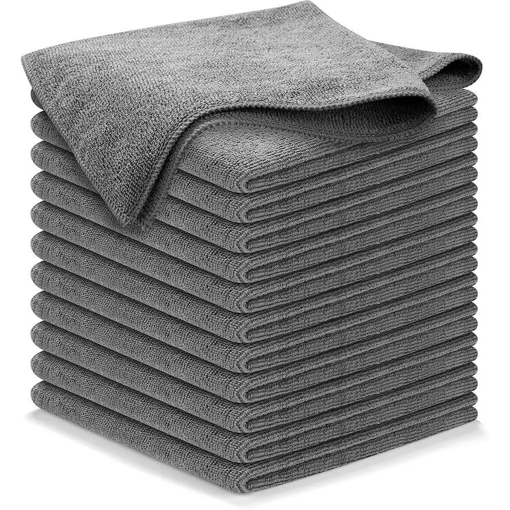 

Microiber Cleaning Cloth Grey - 12 Pcs (12.5"x12.5") - High Perormance - 1200 Washes, Ultra Absorbent Microiber Towel Weave Grim