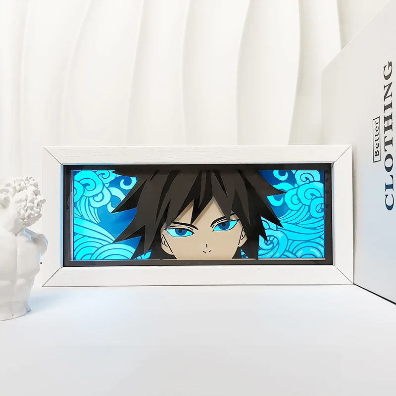 Anime Paper Cut Shadow Box Light Remote control model multiple colors Gamer Bedroom Decoration Party Light Decoration
