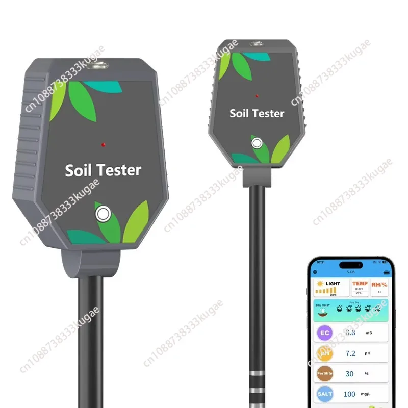 

Новый интеллектуальный Bluetooth 8-в-1 многофункциональный измеритель кислотности почвы EC-Salt и плодородия