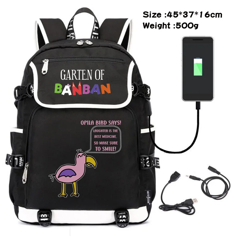 Banban-mochila de jardín con estampado de dibujos animados para niños, bolso escolar versátil a la moda, bolsa de viaje con carga USB