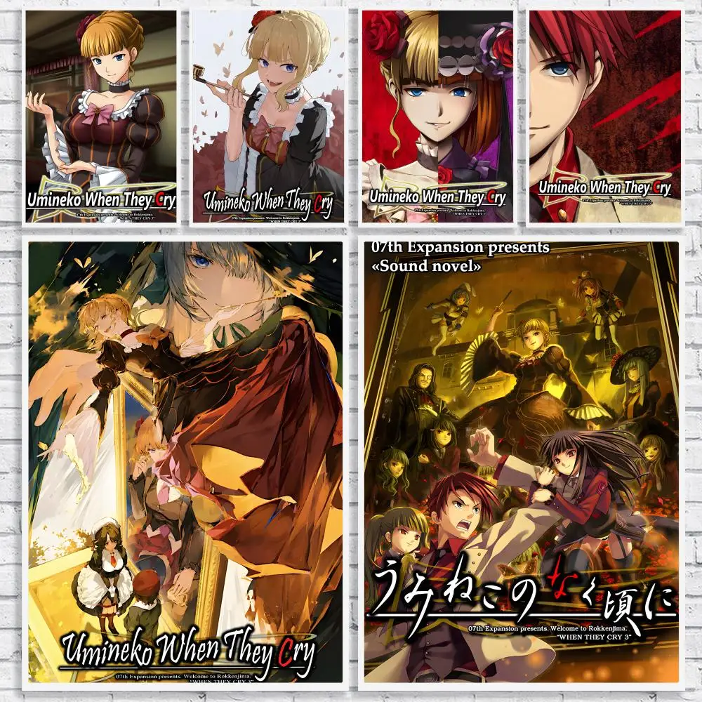 Game U-Umineko When They Cry Painting Calligraphy High-Quality Canvas Wall Mural Crease-Free For Living Room Bedroom Interiors