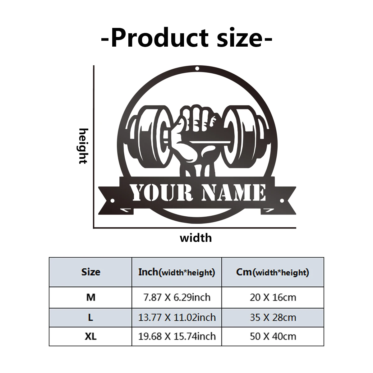 1pc Fitness Personalized name  Iron Painting Metal Painting Metal Wall Signs For Club Decor
