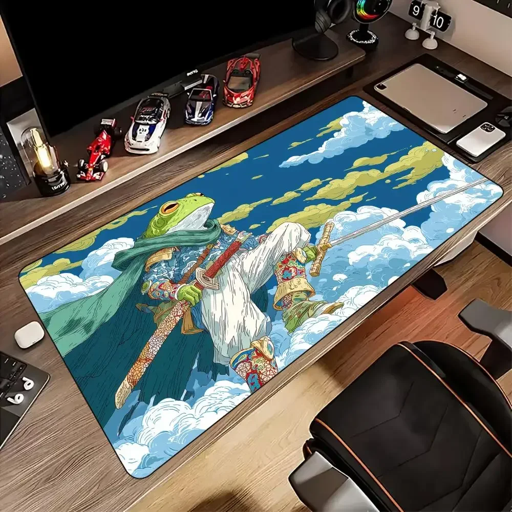 بارد الضفدع المحارب كبير ماوس الوسادة حصيرة مكتبية الألعاب الحصير المطاط المضادة للانزلاق دائم ملحقات الكمبيوتر لوحة المفاتيح تمديد ماوس الوسادات البساط
