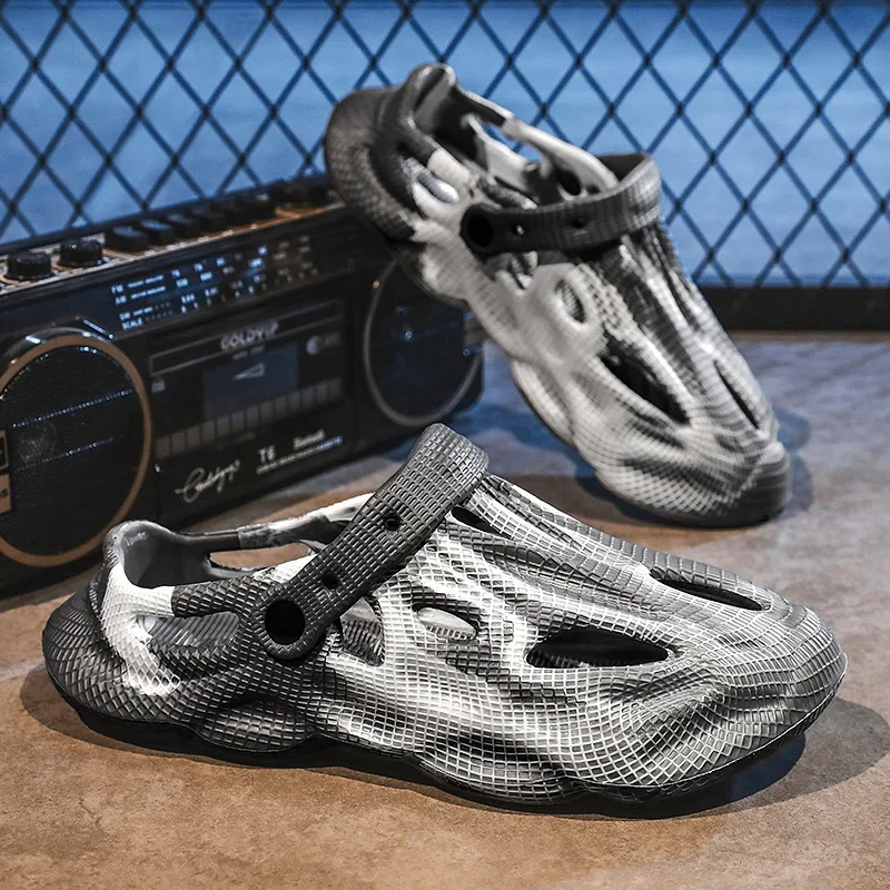 

Мужские сандалии, мягкие тапочки из ЭВА, летние сабо, уличные женские пляжные сандалии, домашние тапочки для пар, дизайнерская обувь на полой подошве