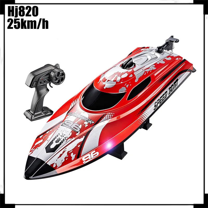 Rc Boat Hj820 High-Speed Remote-Controlled Speedboat With Lights Capsizing Reset Remote-Controlled Boat Children'S Toy Gift