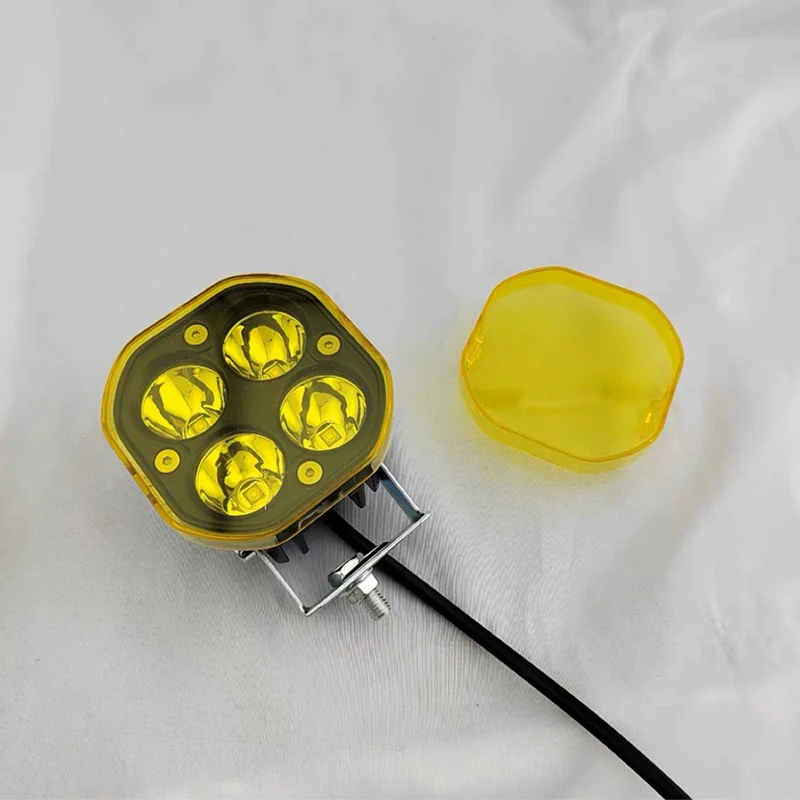 Couvercle de lampe de travail à LED, couvercle de cube, anti-poussière, jaune, noir, protection de lentille pour dosettes de 40W, antibrouillard, lampe de conduite