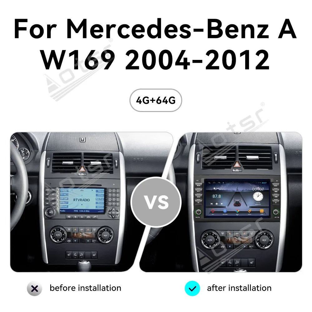 For Benz A-Class B-Class Viano Vito Sprinter 2004~2012 Multimedia Android GPS Navigation Stereo Receiver player Head Unit 64GB