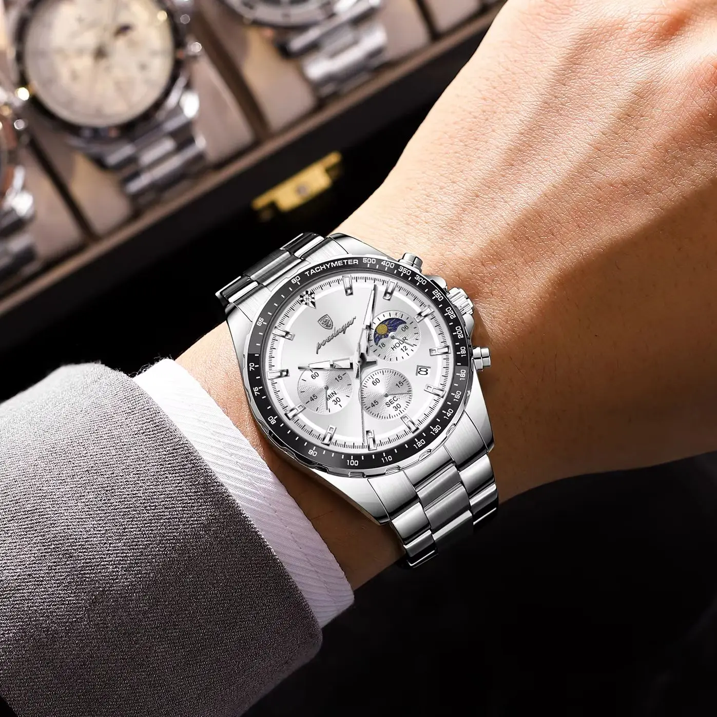 Men's Luxury Waterproof Chronograph Quartz Watch, Elegant