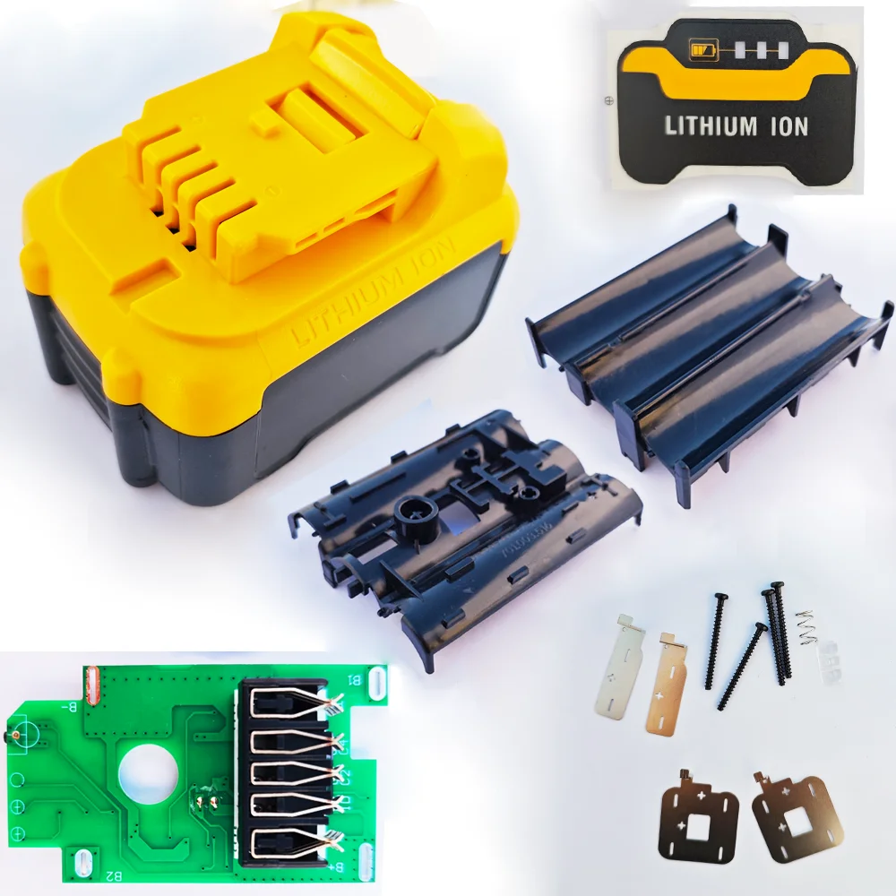 디월트 12V 리튬 배터리 팩 키트용 6셀 18650 DIY 쉘 하우징 박스 케이스