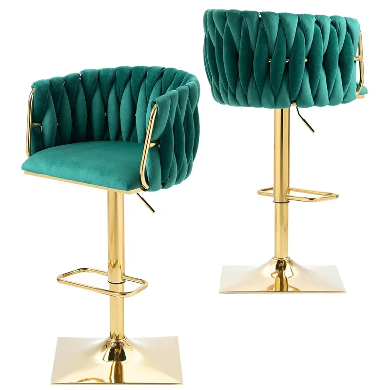 

New Nordic high-end luxury metal bar chair stainless steel rotary lifting stool KTV furniture