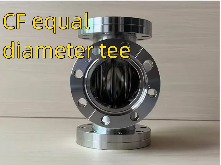 CF equal diameter tee, CF16, CF25, CF35, CF50, CF63, CF80, CF100, CF quick fix tee, vacuum sleeve tee, 304 stainless steel.