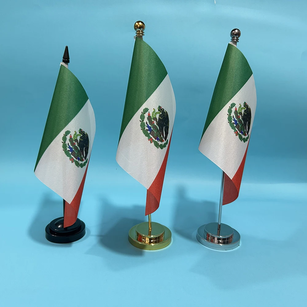 SKY FLAG Office Desk Flag of Mexico Flag 14x21cm Polyester Mexico Flag National Flag Country Banner Desk Ornaments Flags