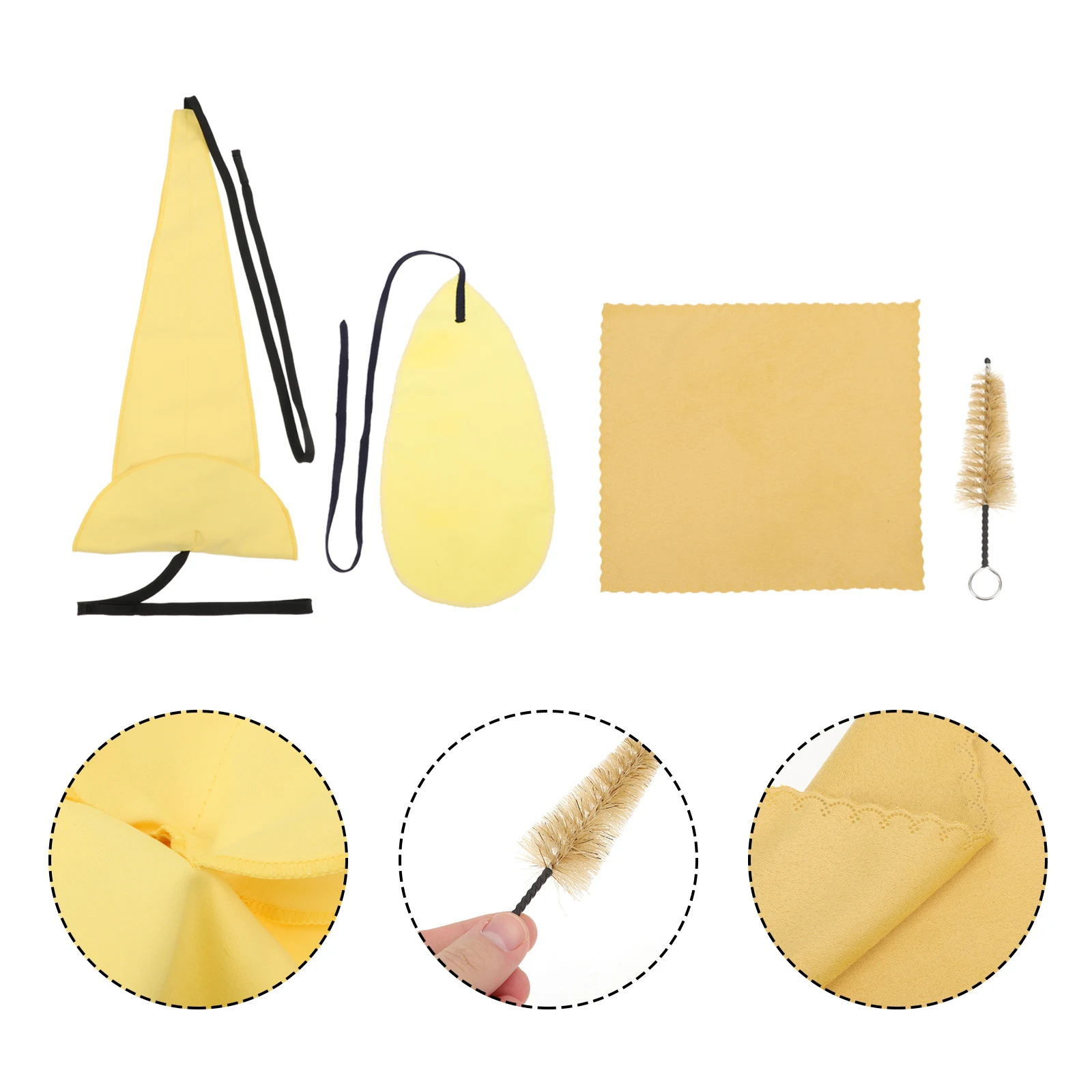 

1set Saxophone Cleaning Supply Strong Dust Removal Lightweight Portable No Fading Refined Cotton Natural Bristles