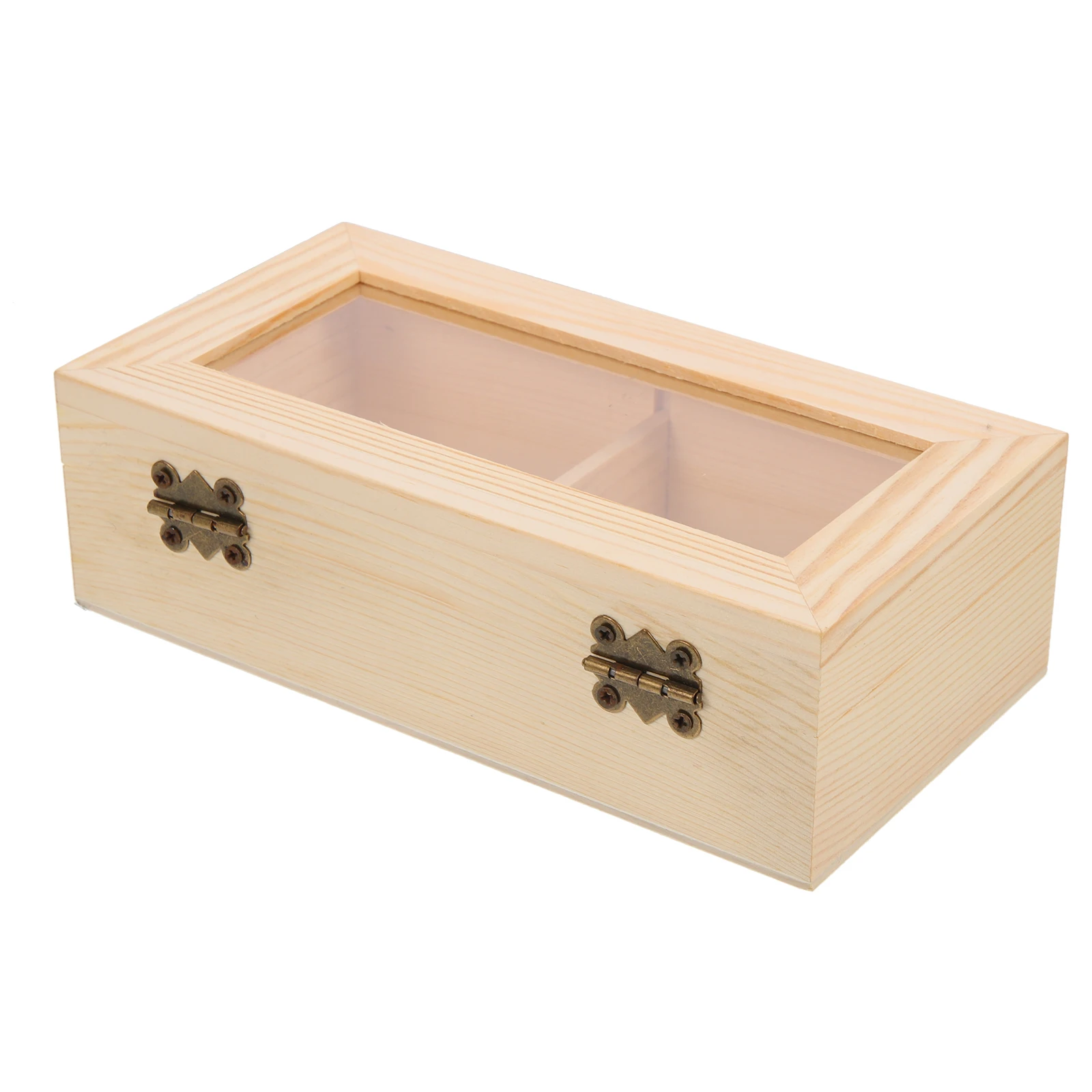 

Jewelry Box Container Ring Storage Case Sturdy Trinket Boxes Hinged Wood Decorative with Lids -compartment