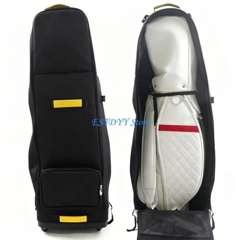 G6DE Padded Golf Club Travel Bag for Golf Course Travel, Foldable Golf Travel Cover with Adjustable Strap, Two-Way Zipper and