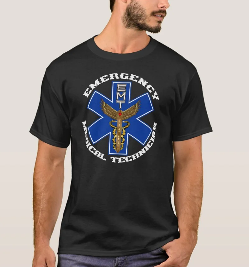 Novel Star of Life EMT Medical Paramedics T Shirt. High Quality Cotton, Large Sizes, Breathable Top, Loose Casual T-shirt S-3XL